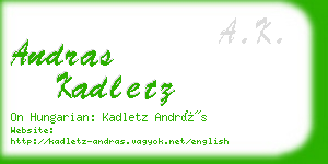 andras kadletz business card